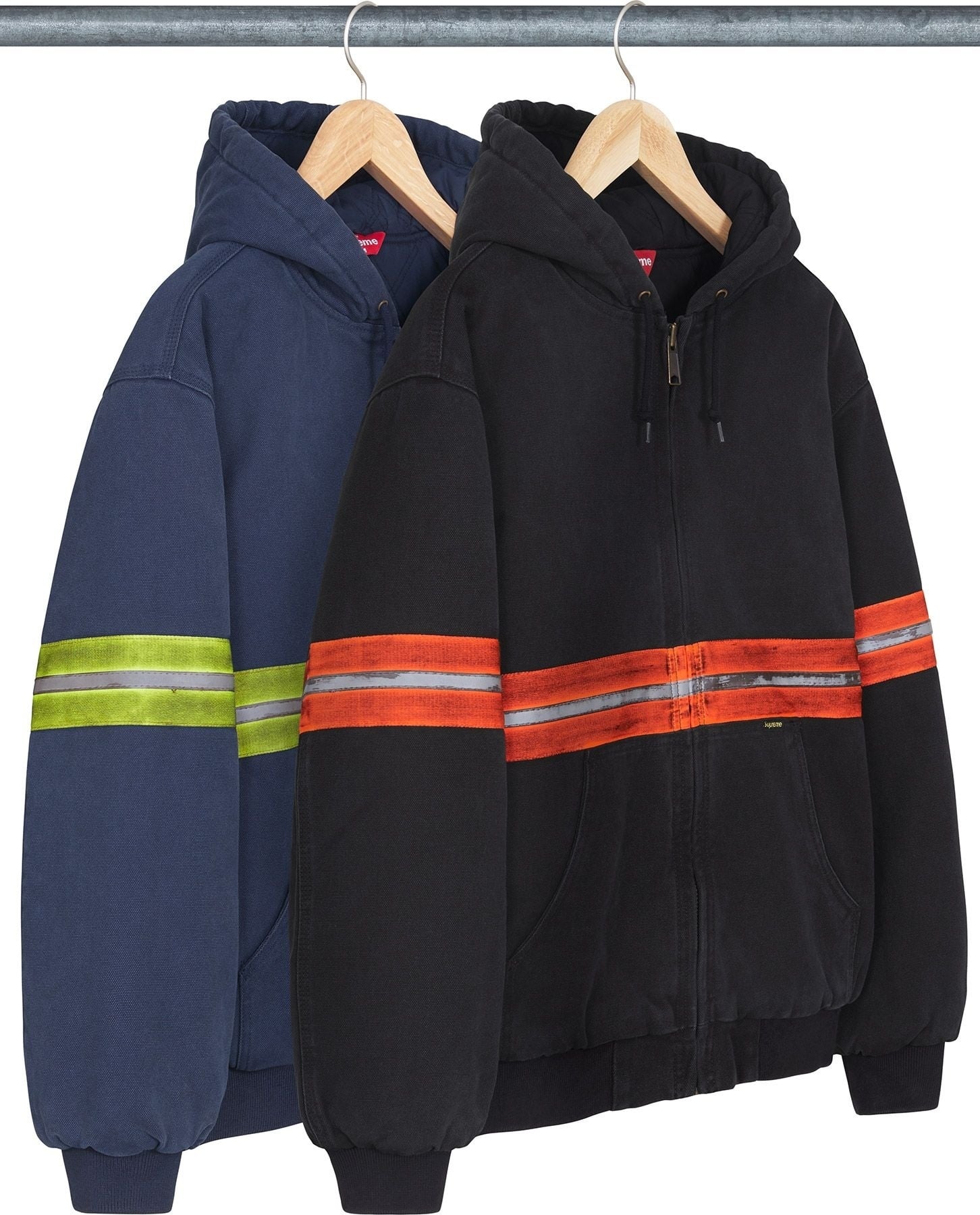 Reflective Stripe Hooded Work Jacket